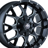 1 X MAYHEM WARRIOR 20X9 6-120/6-139.7 78.1 Hub 18 Offset Black Wheel Rim