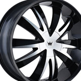 1 X MAZZI EDGE 22X8.5 5-112/5-120 72.56 Hub 35 Offset Black Wheel Rim