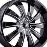 1 X MAZZI ROLLA 24X9.5 5-127/5-139.7 87 Hub 18 Offset Black Wheel Rim