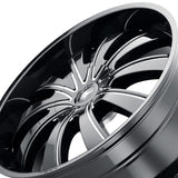 1 X MAZZI ROLLA 24X9.5 5-127/5-139.7 87 Hub 18 Offset Black Wheel Rim