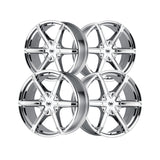 1 X MAZZI STILTS 24X9.5 5-115/5-120 74.1 Hub 18 Offset Chrome Wheel Rim