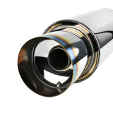 Coolstuffguru N1 4" Burnt Tip Muffler Exhaust 2.5" Inlet Universal with Removable Silencer (B-Tip; 4 Inch)