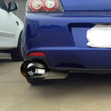 Coolstuffguru N1 4" Burnt Tip Muffler Exhaust 2.5" Inlet Universal with Removable Silencer (B-Tip; 4 Inch)