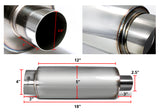 Coolstuffguru Universal 4" Fireball Style Muffler Exhaust W/Silencer