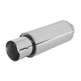 Coolstuffguru 4" Round Tip 2.5" Inlet Stainless Steel Spiral Flow Exhaust Muffler w/ Silencer