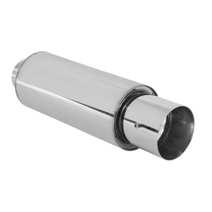 Coolstuffguru 3" Inlet 4" Round Tip Stainless Steel Spiral Flow Exhaust Muffler w/ Silencer