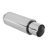Coolstuffguru 3" Inlet 4" Round Tip Stainless Steel Spiral Flow Exhaust Muffler w/ Silencer