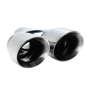 Coolstuffguru 2.5" Inlet / 3.5" Outlet Chrome Stainless Steel Dual Round Exhaust Muffler Tip