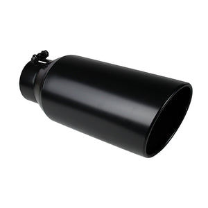 Coolstuffguru 4"Inlet/6" Outlet Black Stainless Steel Truck Bolt-On Exhaust Muffler Tip