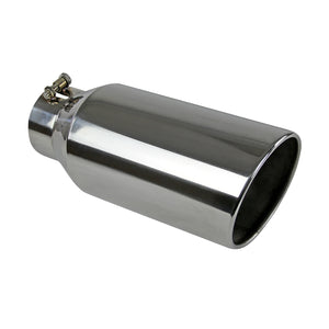 Coolstuffguru 4"Inlet/6" Outlet Chrome Stainless Steel Truck Bolt-On Exhaust Muffler Tip