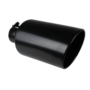 Coolstuffguru 4"Inlet/8" Outlet Black Stainless Steel Truck Bolt-On Exhaust Muffler Tip