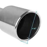 Coolstuffguru 4" Slant Angle Cut Round Tip 2.5" Inlet Chrome Stainless Steel Exhaust Muffler