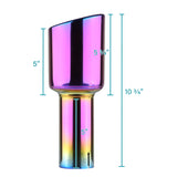 Coolstuffguru 4" Purple Slant Titanium Dual Burnt Tip 2.5" Inlet S/S Racing Exhaust Muffler