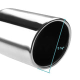 Coolstuffguru 3.75" Slant Tip 2.5" Inlet Chrome Stainless Steel Dual Racing Exhaust Muffler