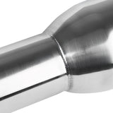 Coolstuffguru 3.75" Slant Titanium Burnt Tip 2.5" Inlet Chrome S/S Dual Racing Exhaust Muffler