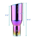 Coolstuffguru 2.5" Inlet 3.75" Purple Slant Titanium Burnt Tip S/S Racing Dual Exhaust Muffler