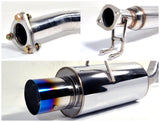 Coolstuffguru Compatible with Honda Civic 2Dr Exhaust Catback System Titanium Burnt Tip