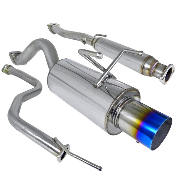 Coolstuffguru Compatible with Honda Civic 3Dr Exhaust Catback System Titanium Burnt Tip