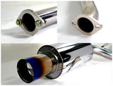 Coolstuffguru Compatible with Mitsubishi Eclipse Gs Rs 2.0L Non-Turbo 4" Titanium Burnt Tip Catback Muffler