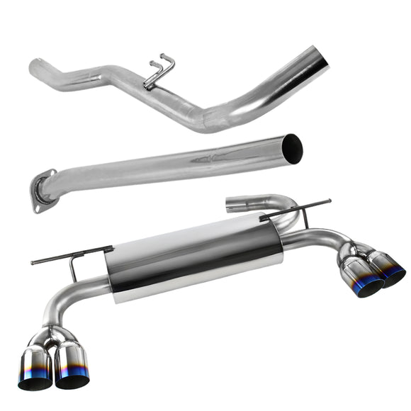 Coolstuffguru Compatible with Hyundai Genesis Coupe 2.0T S/S Quad Burnt Tip Catback Exhaust Muffler System