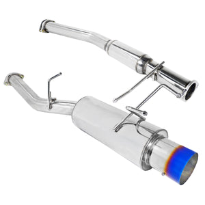 Coolstuffguru Compatible with Nissan 240Sx S13 3" Inlet SS Titanium Burnt Tip Catback Exhaust Muffler