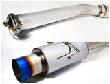 Coolstuffguru Compatible with Nissan 240Sx S14 3" Inlet SS Titanium Burnt Tip Catback Exhaust Muffler