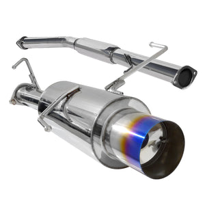 Coolstuffguru Compatible with Nissan 240Sx S14 3" Inlet SS Titanium Burnt Tip Catback Exhaust Muffler