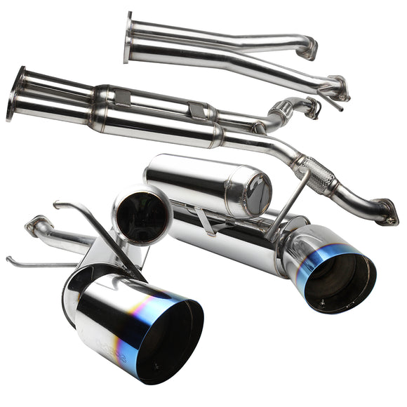 Coolstuffguru Compatible with Nissan 350Z Z33 Fairlady Z Dual Catback Exhaust Burnt Tip