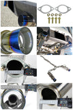 Coolstuffguru Compatible with Mitsubishi Lancer Evo X Dual Titanium Burn Tip Catback Exhaust System