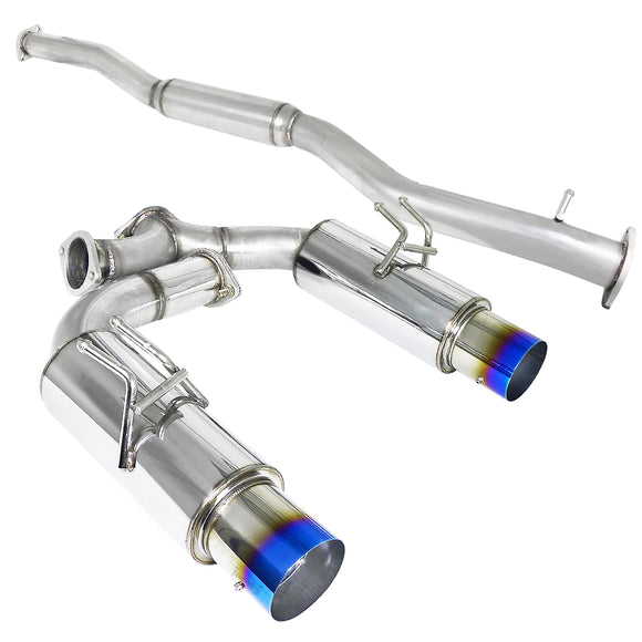 Coolstuffguru Compatible with Mitsubishi Lancer Evo X Dual Titanium Burn Tip Catback Exhaust System