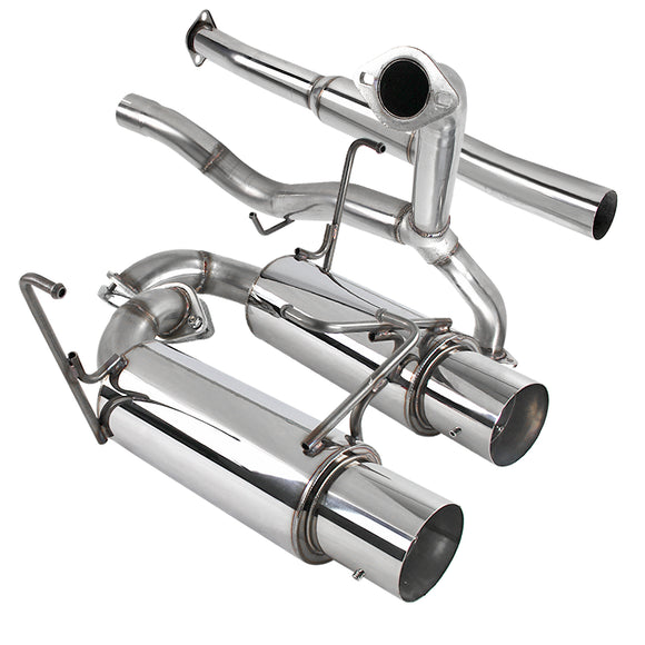 Coolstuffguru Compatible with Subaru WRX STI Sedan Chrome Stainless Steel Catback Exhaust Muffler Dual Tip System