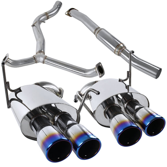 Coolstuffguru Compatible with Subaru Impreza WRX STI Sedan S/S Catback Quad Burnt Tip Exhaust Muffler