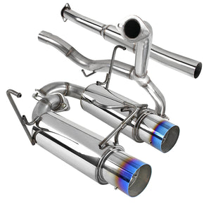 Coolstuffguru Compatible with Subaru WRX STI Sedan Chrome Stainless Steel Catback Exhaust Dual Burnt Tip Muffler