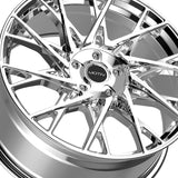 1 X Motiv 430C 18X8 5X108/5X4.50 73.1 Hub +40 Offset Chrome Wheel Rim