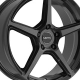 1 X Motiv 433B 16X7.5 5X112 73.1 Hub +40 Offset Black Wheel Rim