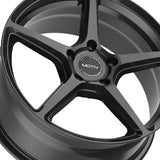 1 X Motiv 433B 16X7.5 5X112 73.1 Hub +40 Offset Black Wheel Rim