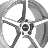 1 X Motiv 433MS 18X7.5 5X108 73.1 Hub +40 Offset Silver Wheel Rim