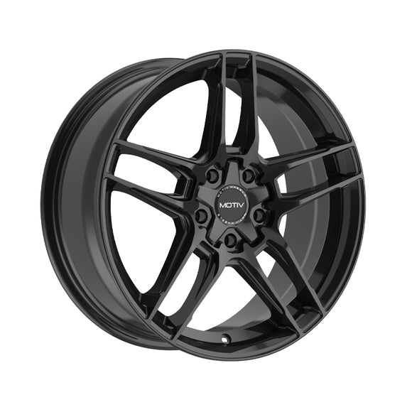 1 X Motiv 434B 17X7.5 5X108/5X4.50 73.1 Hub +40 Offset Black Wheel Rim