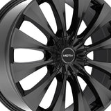 1 X Motiv 436B 20X8.5 5X115 / 5X120 74.1 Hub +40 Offset Black Wheel Rim
