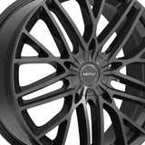 1 X Motiv 437B 22X9 5X115 / 5X120 74.1 Hub +20 Offset Black Wheel Rim