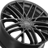 1 X Motiv 437B 22X9 5X115 / 5X120 74.1 Hub +20 Offset Black Wheel Rim