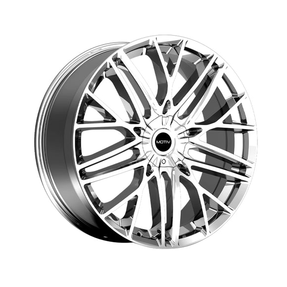 1 X Motiv 437C 20X8.5 5X115 / 5X120 74.1 Hub +20 Offset Chrome Wheel Rim