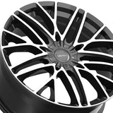 1 X Motiv 437MB 22X9 5X115 / 5X120 74.1 Hub +20 Offset Black Wheel Rim