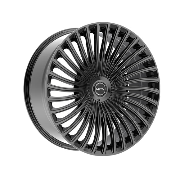 1 X Motiv 438B 22X9 5X115/5X120 74.1 Hub +15 Offset Black Wheel Rim