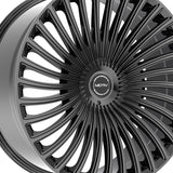 1 X Motiv 438B 22X9 5X115/5X120 74.1 Hub +15 Offset Black Wheel Rim