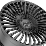 1 X Motiv 438B 22X9 6X135/6X5.50 106.2 Hub +25 Offset Black Wheel Rim