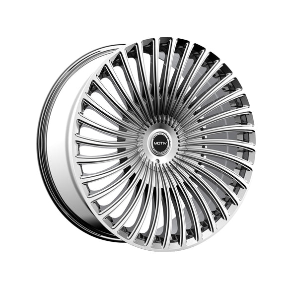 1 X Motiv 438C 22X9 6X135/6X5.50 106.2 Hub +25 Offset Chrome Wheel Rim