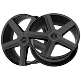 1 X Motiv 439B 22X9 6X135/6X5.50 106.2 Hub +25 Offset Black Wheel Rim