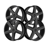 1 X Motiv 439B 22X9 6X135/6X5.50 106.2 Hub +25 Offset Black Wheel Rim