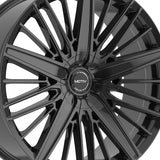 1 X Motiv 443B 24X9.5 5X115/5X120 74.1 Hub +15 Offset Black Wheel Rim